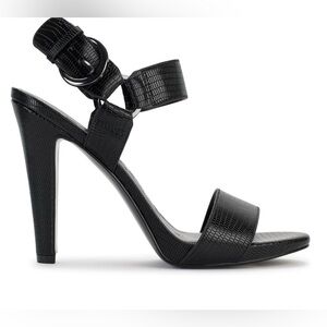 💚💚🌼NWOT Karl Lagerfeld Paris Women's Leather Cieone Heeled Open-Toe Sandals